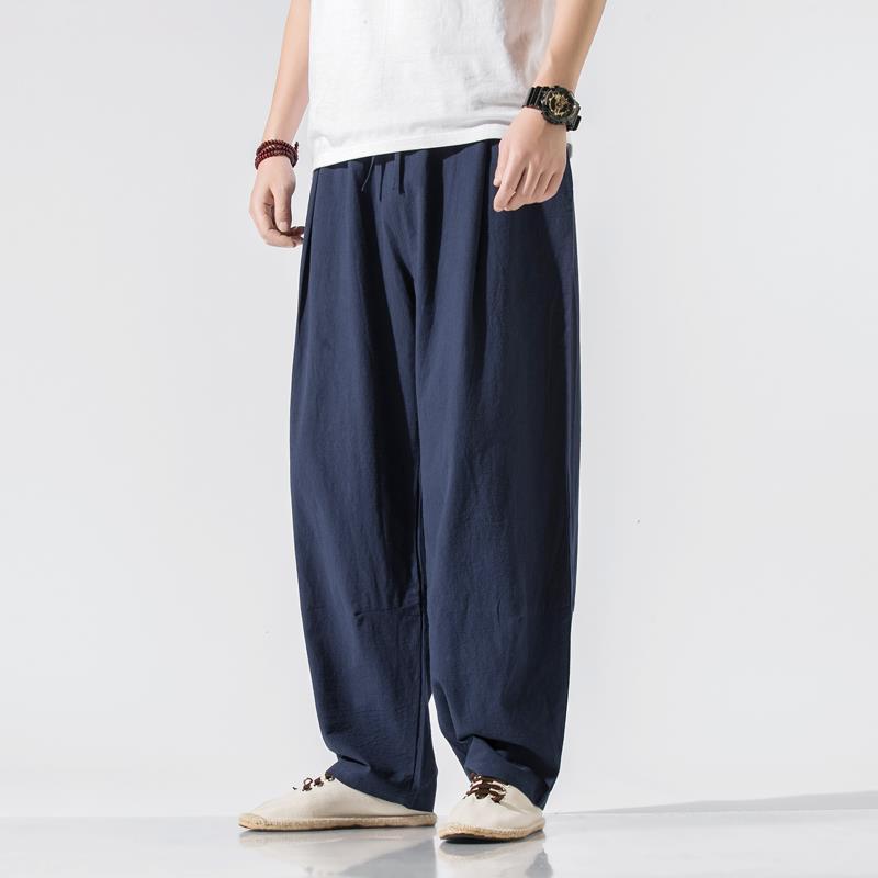 Zen Meditation Long Pants plus size Husses' Clothing Spring and Summer New Cotton and Linen Men's Casual Bloomers Chinese Style