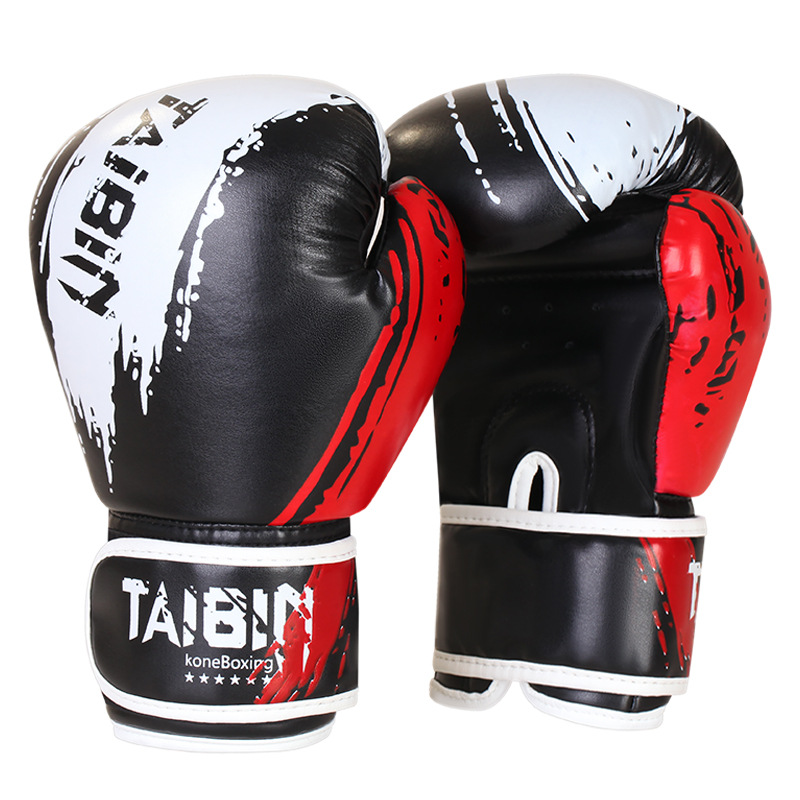검은 낙서 권투 장갑