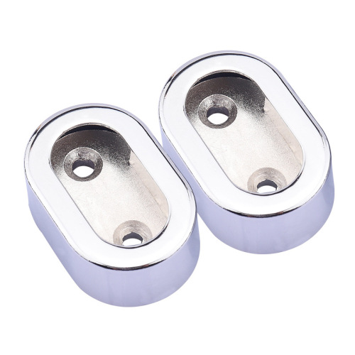 Thickened wardrobe clothes rail holder oval heart-shaped alloy 16 square green ancient clothes holder wardrobe fixed flange seat black