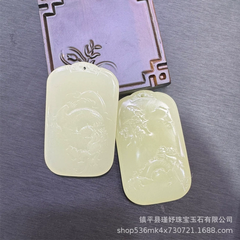 Organic protective amulet, double-sided pendant, carved accessory