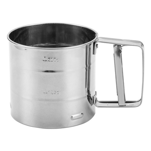 Stainless steel flour sieve semi-automatic hand-held powdered sugar filter baking home hand-cranked flour sieve