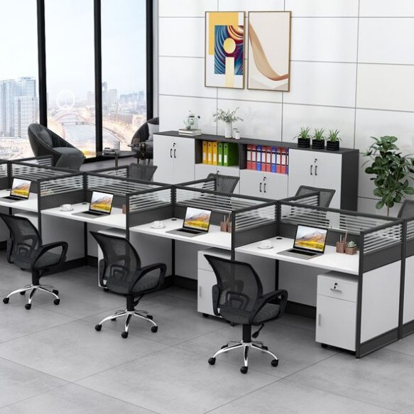 Simple Modern Office Desk with Screens for 2/4/6/8 People, Staff Desk, Financial Workstation, Office Computer Desk Simple Modern Office Desk with Screens for 2/4/6/8 People, Staff Desk, Financial Workstation, Office Computer Desk