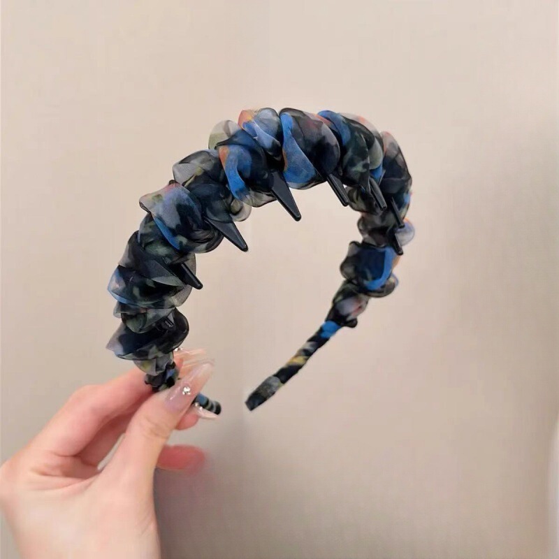 新しいレトロなラインストーンツイストヘッドバンド、ハイエンドでエレガントなヘッドバンド、ヘアピン、女性用インターネットセレブスタイルのつば広ヘアプレス洗顔フープ|undefined
