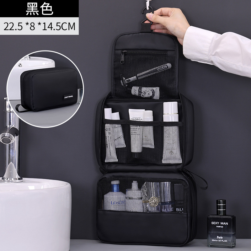 Amazon nuevo producto bolsa de lavado plegable para hombre, bolsa de almacenamiento de cosméticos multifuncional portátil para viajes de negocios, bolsa de cosméticos