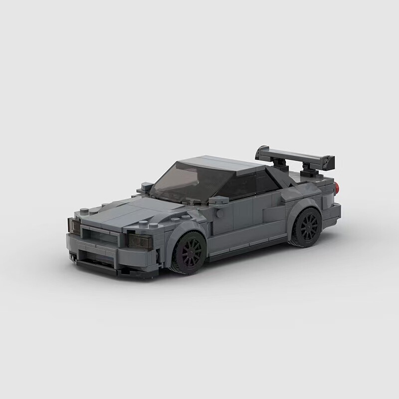 Wholesale puzzle building blocks MOC Skyline GT-R R34 racing car moc compatible Lego small particles