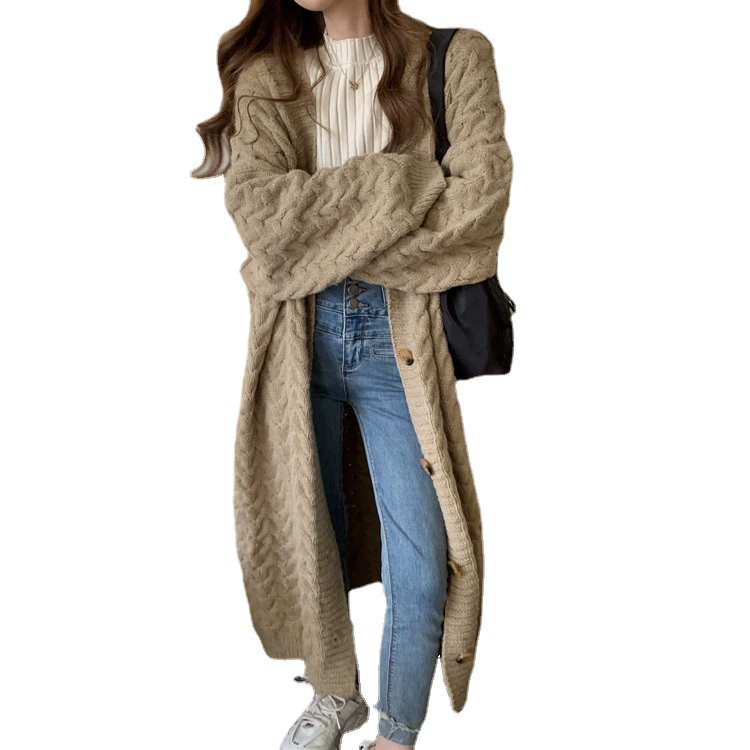 Демисезонный длинный свитер, кардиган, жакет, средняя длина, oversize, корейский стиль, европейский стиль