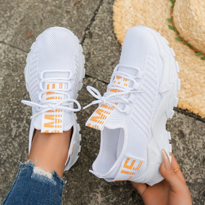 2026 Women's Casual Shoes, Fly-Knit Upper, Running Trendy Korean Style Large Size Sneakers, Casual Shoes for Cross-Border Sales