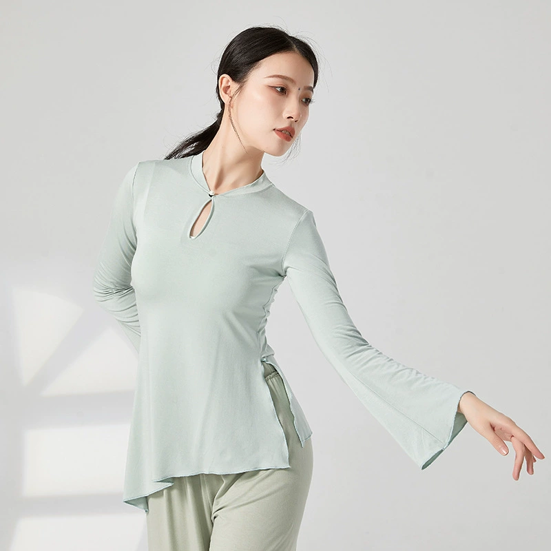 Одежда для танцевальных тренировок с рукавами клеш одежда для классических танцев Одежда для тела Женская одежда для этнических танцев в китайском стиле