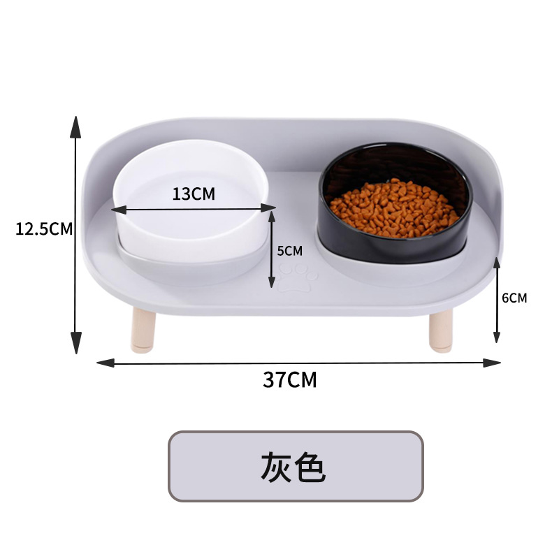 라이트 그레이 베이스 + 검정과 흰색 그릇 (3 높이)