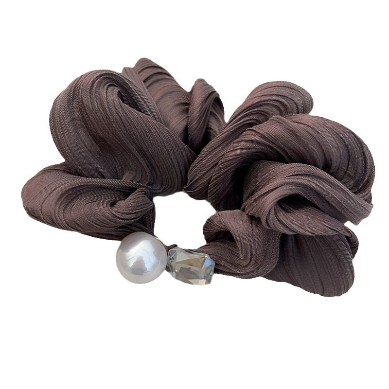 Women's Pearl And Diamond Hair Tie Korean Style Elegant Accessory_voghion.com