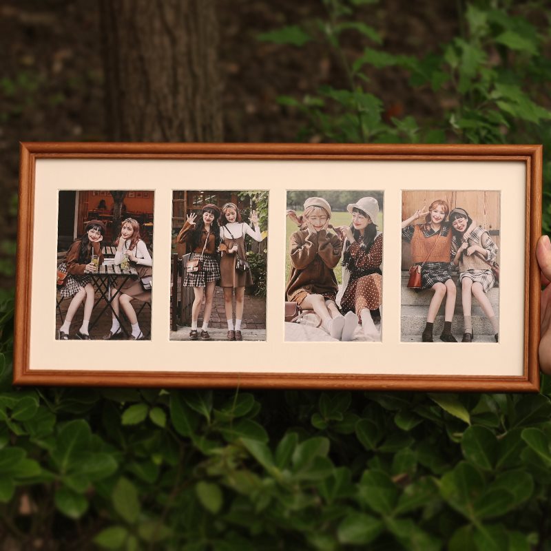 Print Photos on Solid Wood Photo Frames 6inch Creative Multi-Photo Combinations Made into Triple and Quadruple Grids Frames