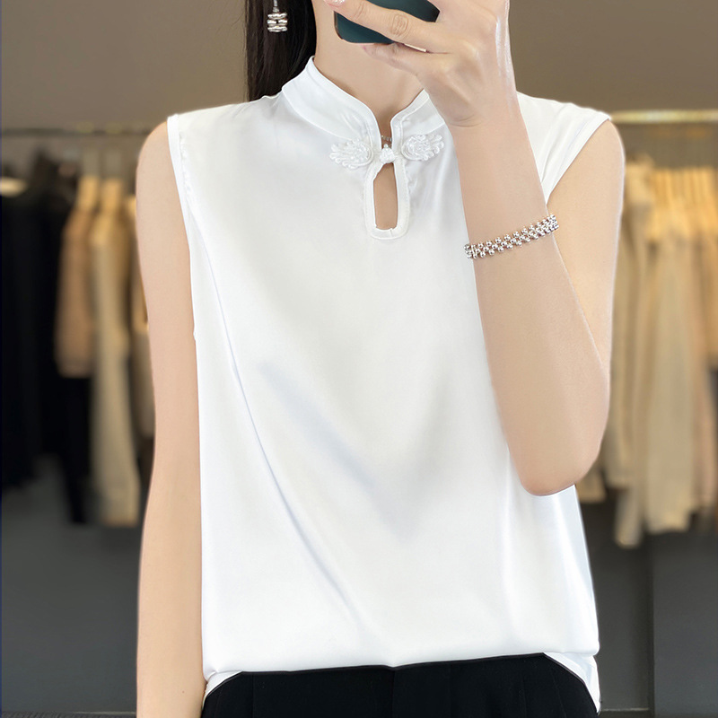 Silk summer short cheongsam