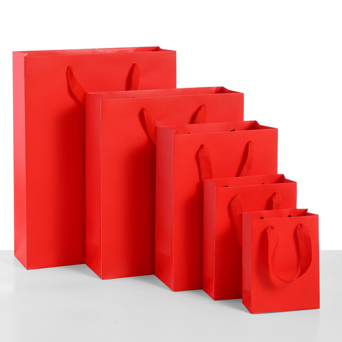 Red festive wedding wedding gift bag wedding candy bag return gift bag handbag wholesale LOGO paper bag