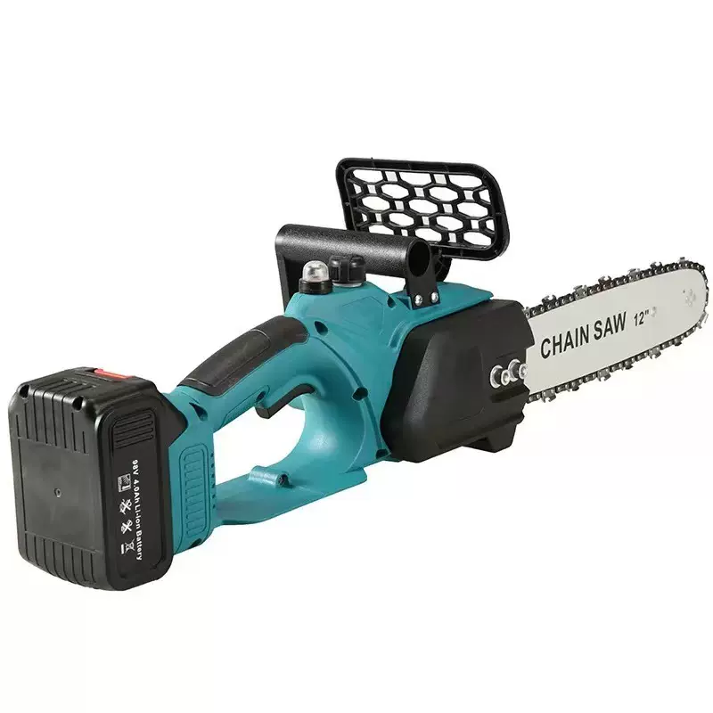 跨境外贸无刷12寸锂电锯充电链锯家用电锯大功率手户外砍树伐木锯