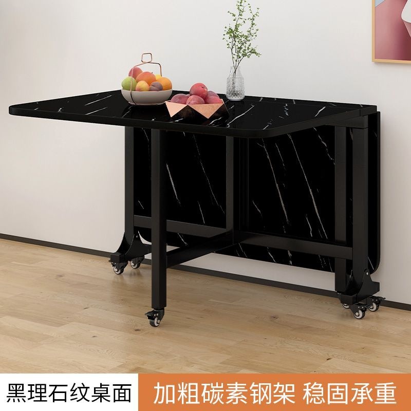 Fábrica directa mesa de comedor plegable doméstica pequeña casa multipropósito mesa plegable móvil sala de estar rectangular comida simple image 19