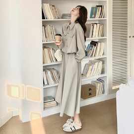 实拍韩风chic工装风气质高级感套装裙女2026春季新款连衣裙两件套