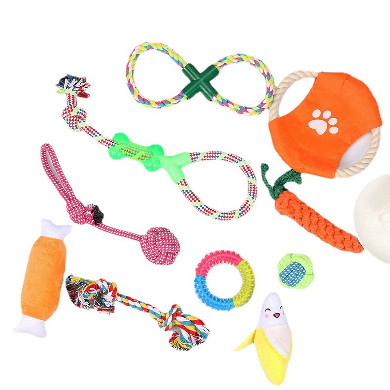 El popular juego de juguetes para la dentición de perros de Amazon, juguete de cuerda de algodón para mascotas, resistente a las mordidas, alivia el aburrimiento, suministra juguetes de autoentretenimiento.