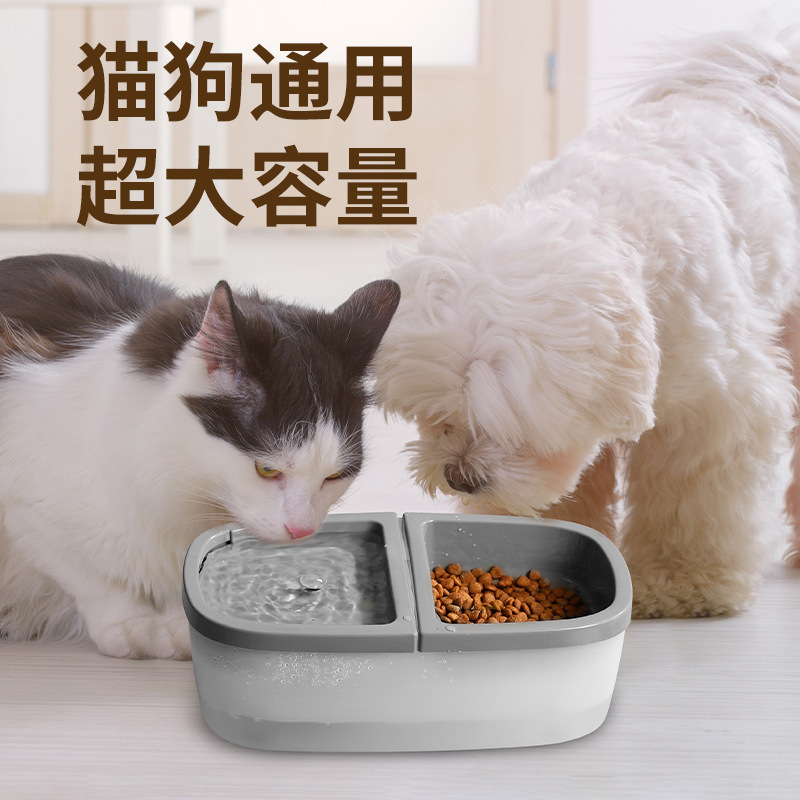 Alimentador de perros pequeños fabricantes domésticos venta directa de perros mascotas gato dieta y agua potable nueva transfronteriza 2 en 1