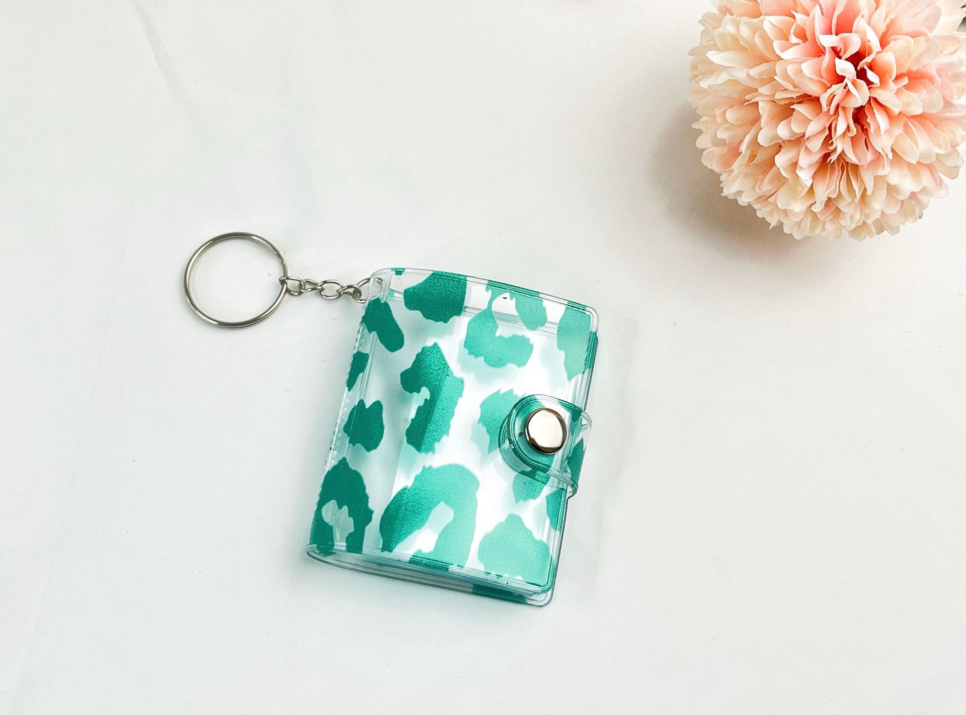 2 인치 레오파드 무늬 녹색 사진 앨범 일반 버클