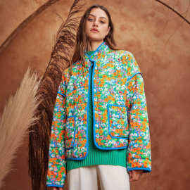 Cotton-padded clothes跨世纪复兴年代风跨境设计女棉衣秋冬外套