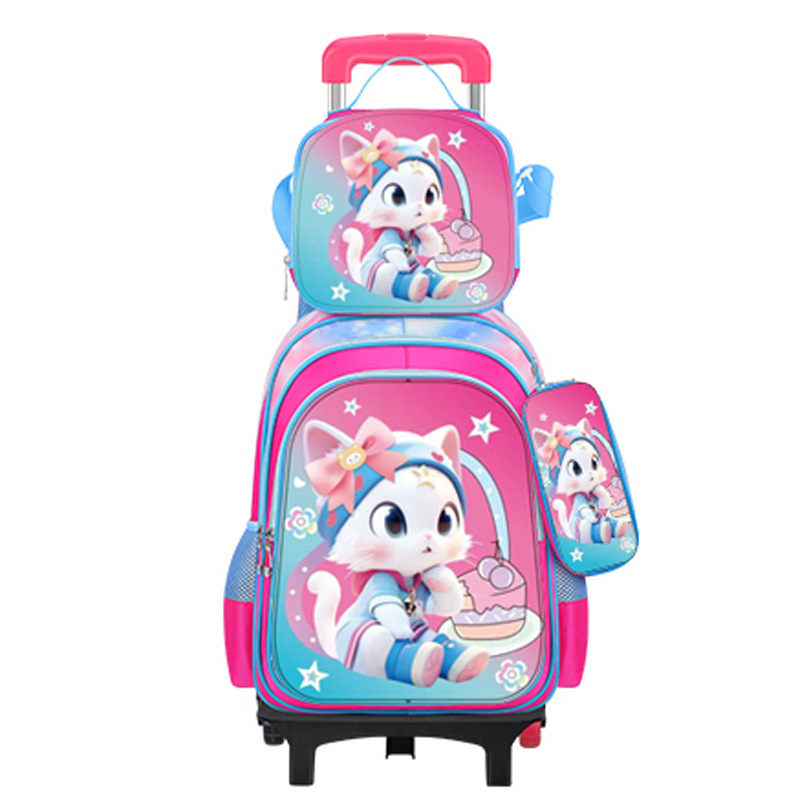 Transfronterizo 3D estereoscópico de tres piezas bolsas escolares para estudiantes de primaria Caza de brujas de cáscara dura de dibujos animados de gran capacidad bolsas escolares de varilla de tracción para hombres y mujeres