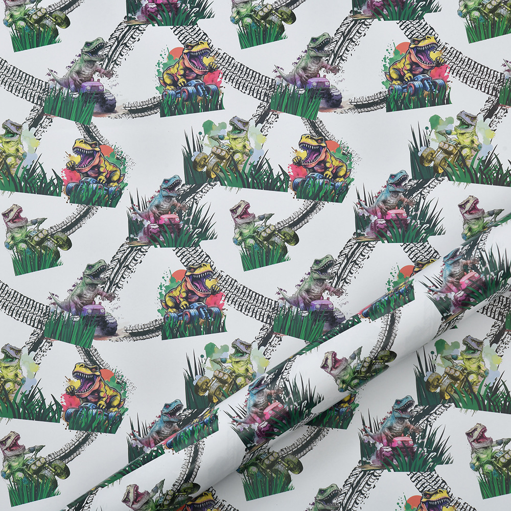 Papel de regalo de Amazon con diseño de dinosaurios de dibujos animados, papel de cobre para envolver, papel de regalo para niños, regalo navideño, papel para regalo DIY. image 10