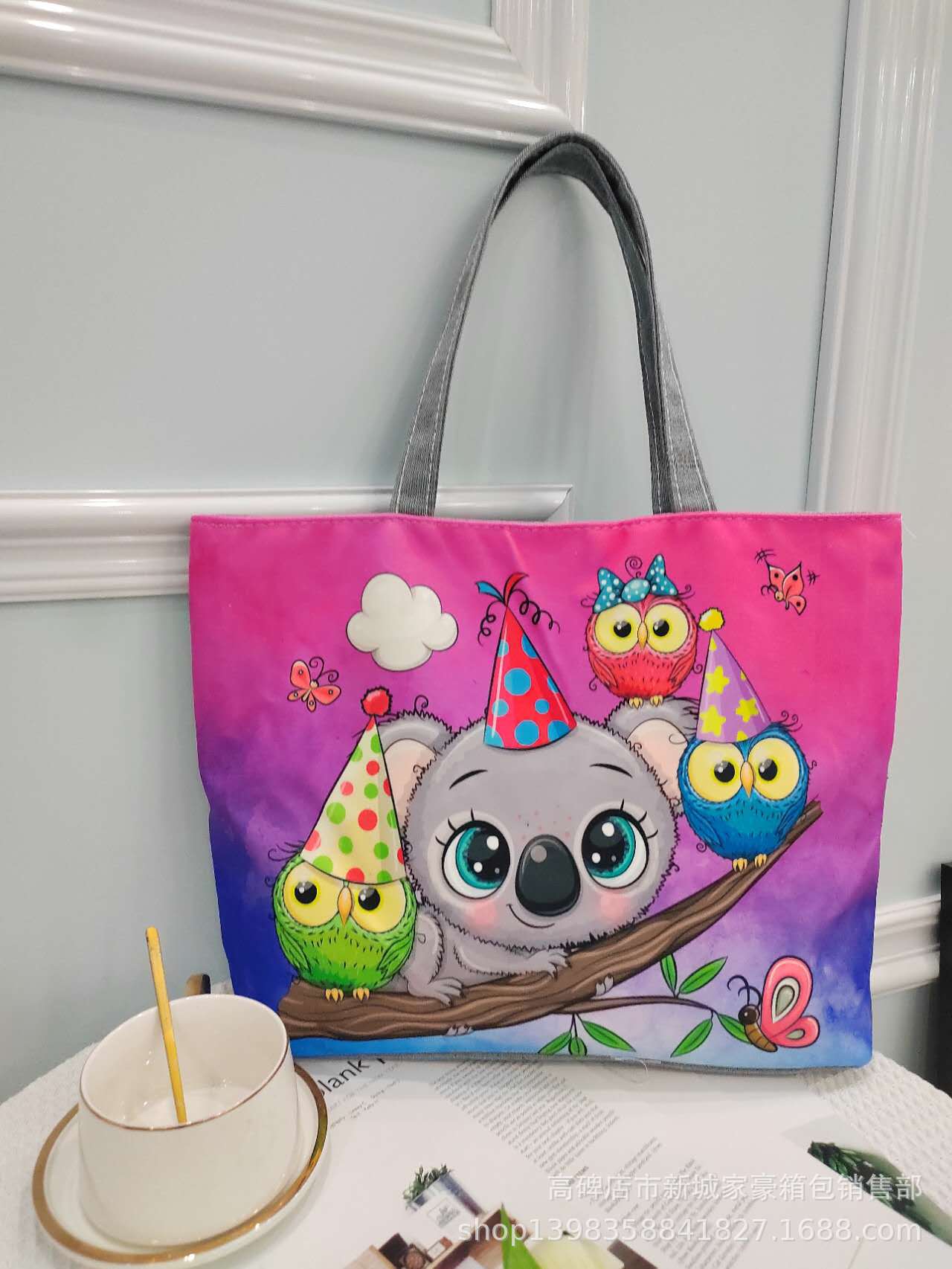 Bolsa de lona de gran capacidad para mujeres 2023 de alta temperatura de transferencia de calor bolsa de hombro de flores bolsa de lona bolsa de mujer bolsa de momia portátil