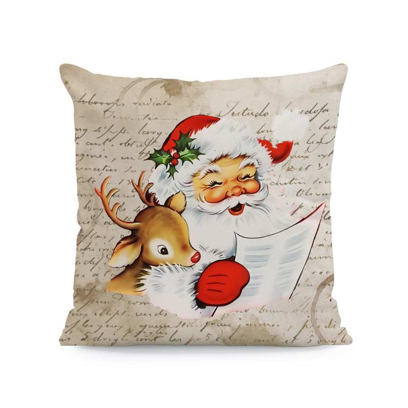 Venta caliente transfronteriza elementos de Navidad funda de almohada ambiente para el hogar sofá de decoración jardín patio festivo funda de cojín image 38