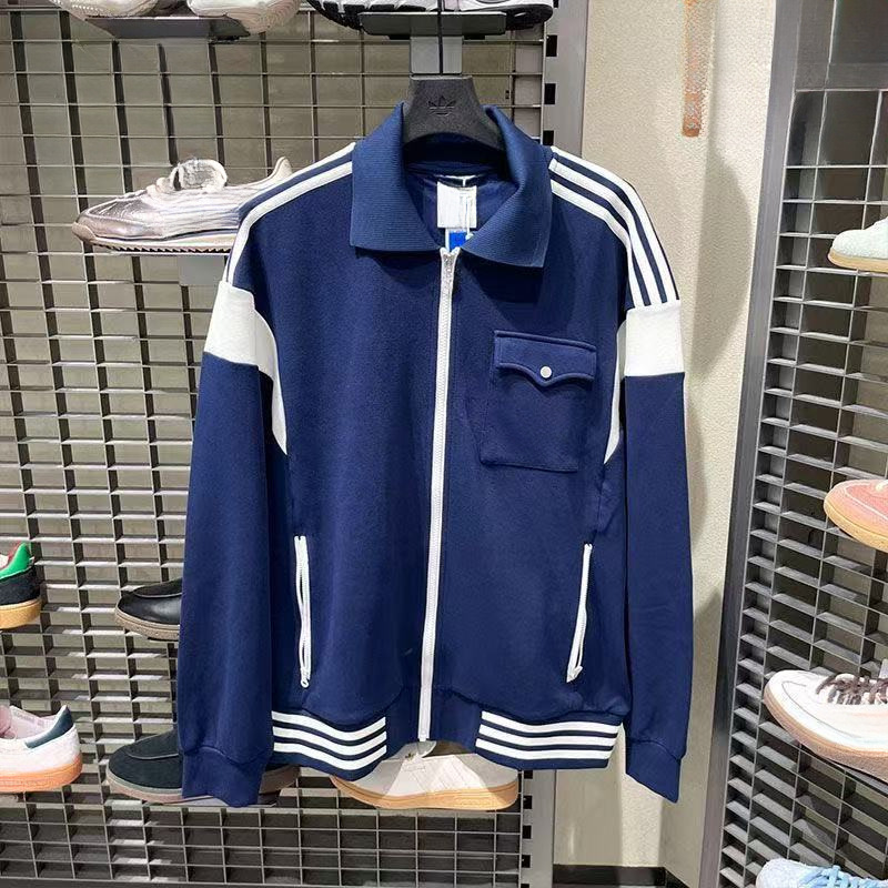 Spring and autumn new collection: classic casual jacket with embroidered clover design, no hood, unisex, open-front style, 5665