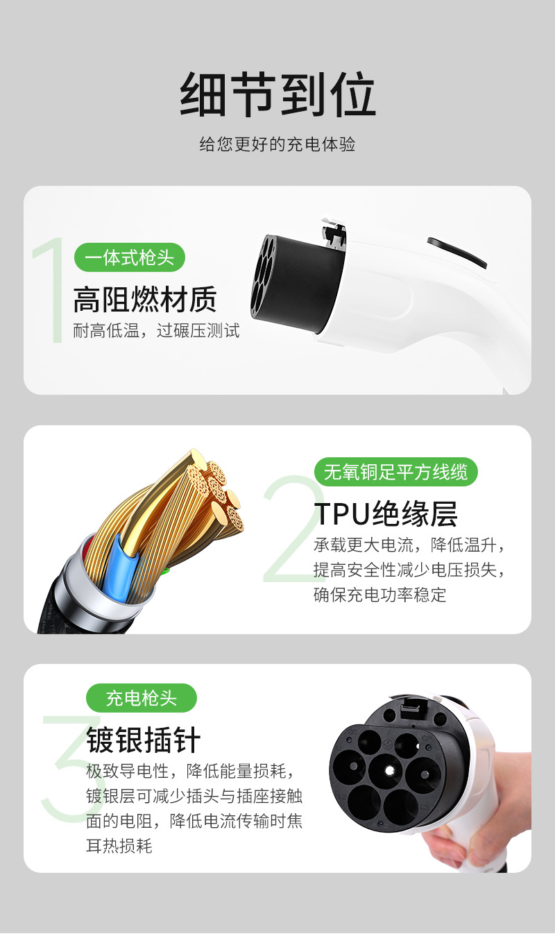 New Energy Gbt Electric Vehicle Charging Gun European Standard to National Standard Dual-Head Gun Car Charging Cable