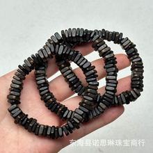 达拉干沉香随型方块单圈手链 手串黑油DIY文玩佛珠饰品配饰手机链