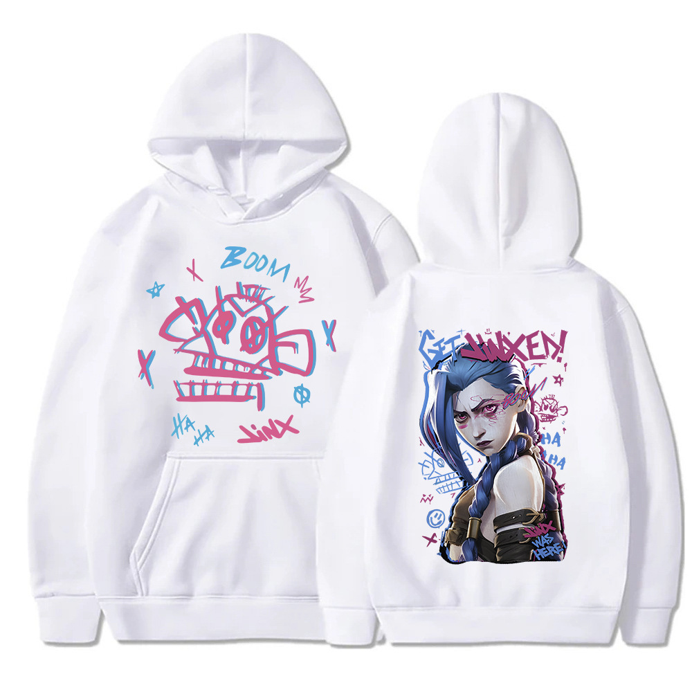 Anime Arcane-Jinx Hoodie Harajuku Man Woman Sweatshirt Pullo