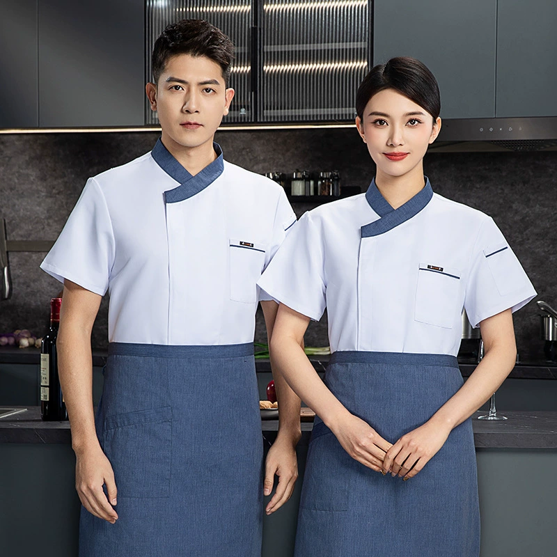 Кейтеринг рабочая одежда шеф-повара Женская Летняя Кухня отеля Западный Ресторан Чайный домик дышащая одежда для шеф-повара костюм с короткими рукавами высокого класса