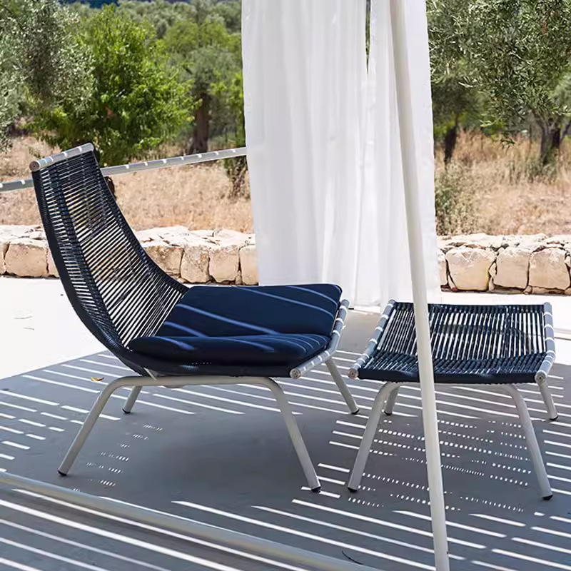 Silla de mimbre, mecedora europea y americana, silla de ocio de ratán para el hogar de verano, sofá perezoso al aire libre, sillón reclinable combinado de tres piezas