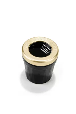 Car ashtray Smoke Extinguishing Ring, Rotating - black-gold-gl636-ashtray-with-smoke-extinguishing-ring-h88-outer-diameter-80mm