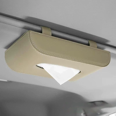 Car Tissue Box Multi-Functional: Car tissue box/set - hanging-beige