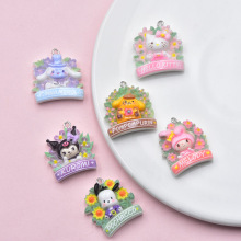 卡通亮面花篮小动物diy树脂配件饰品手工制发夹手机壳钥匙扣挂件