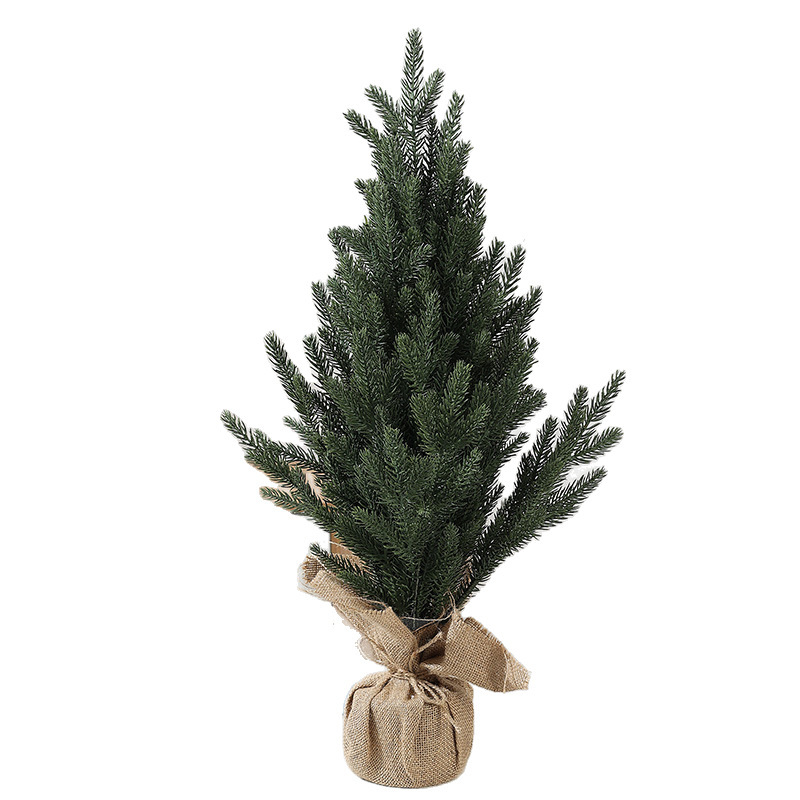 国境を越えた売れ筋のクリスマスデスクトップ装飾グリーンプラスチックコットンとリネンベースのクリスマスツリーウィンドウカウンター装飾品|undefined