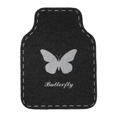 Universal Foot Pad mats, non-slip, dirt-resistant, loop-pile, single-piece - butterfly-foot-pads-front