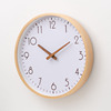 Simple solid wood hanging clock Nordic style quiet and round home clock Japanese -style living room bedroom quartz watch creativity