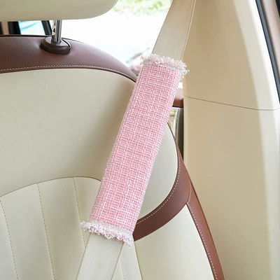 Xiaoxiangfeng Car Seat Belt Seat belt shoulder pad - lace-small-fragrant-shoulder-pads-pink