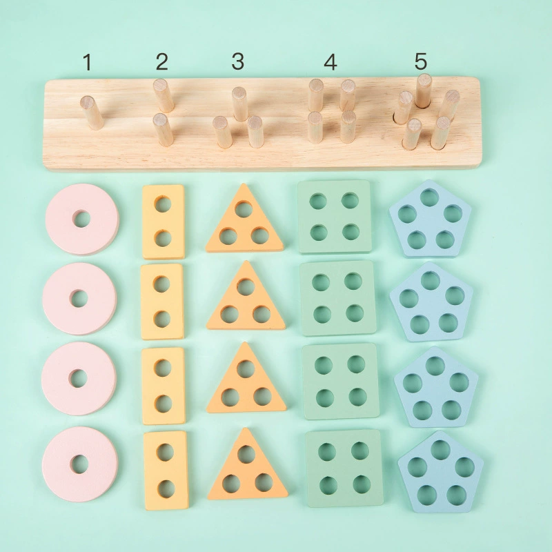 (Cross-border trading), wooden constructor geometric shape cognition, smart toy, early education