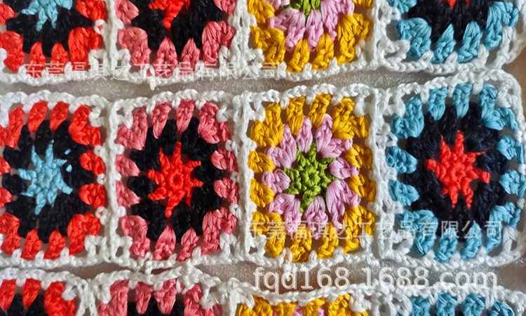 Ручной работы крючком DIY аксессуары для одежды цветок тканый бабушка клетчатый паркетный жилет бабушка Клетчатый Рюкзак верхний