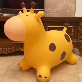 Children's Jumping Horse Baby Anti-Fall Non-Toxic Inflatable Horse Jumping Deer Toy One Year Old 1-3 Years Old Can Ride on the Horse