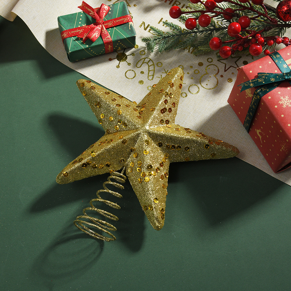 20cm Navidad transfronteriza multicolor estrella de Navidad dorada brillante viento festivo árbol de Navidad decoración de estrellas accesorios accesorios lote