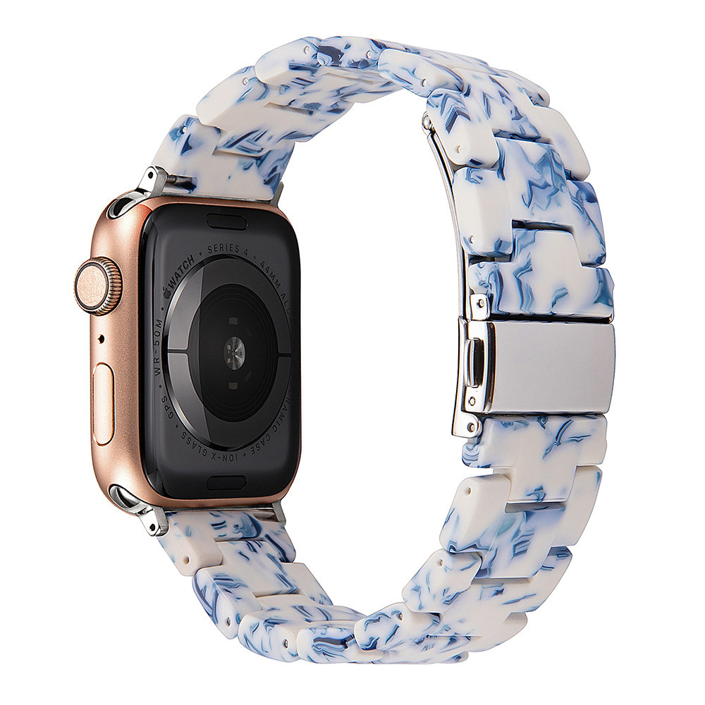 Adecuado para Apple S8 correa de reloj Applewatch7-1 generación hebilla de acero inoxidable tres cuentas resina iwatch se correa de reloj