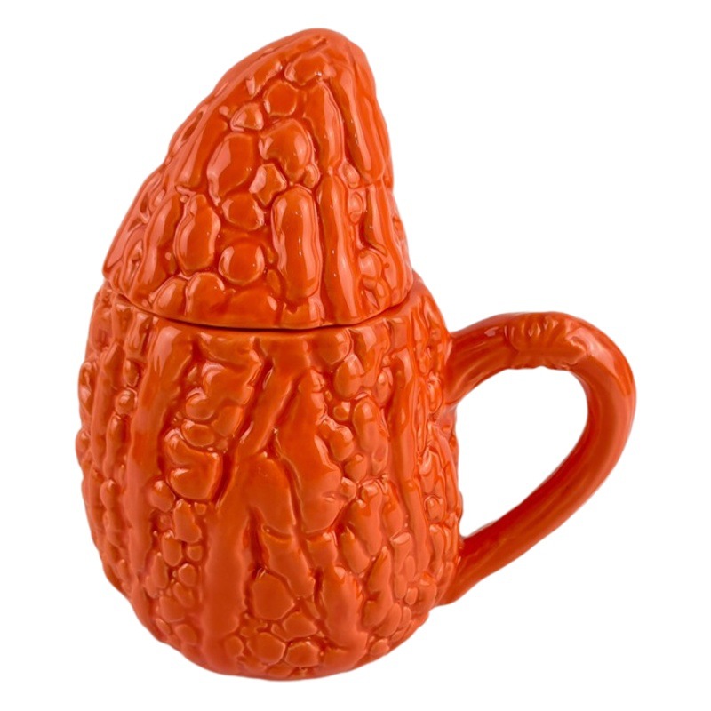 Taza de agua de la historieta Taza de cerámica de verduras personalizada forma de fruta taza de café taza de la Oficina de pareja taza de calabaza amarga