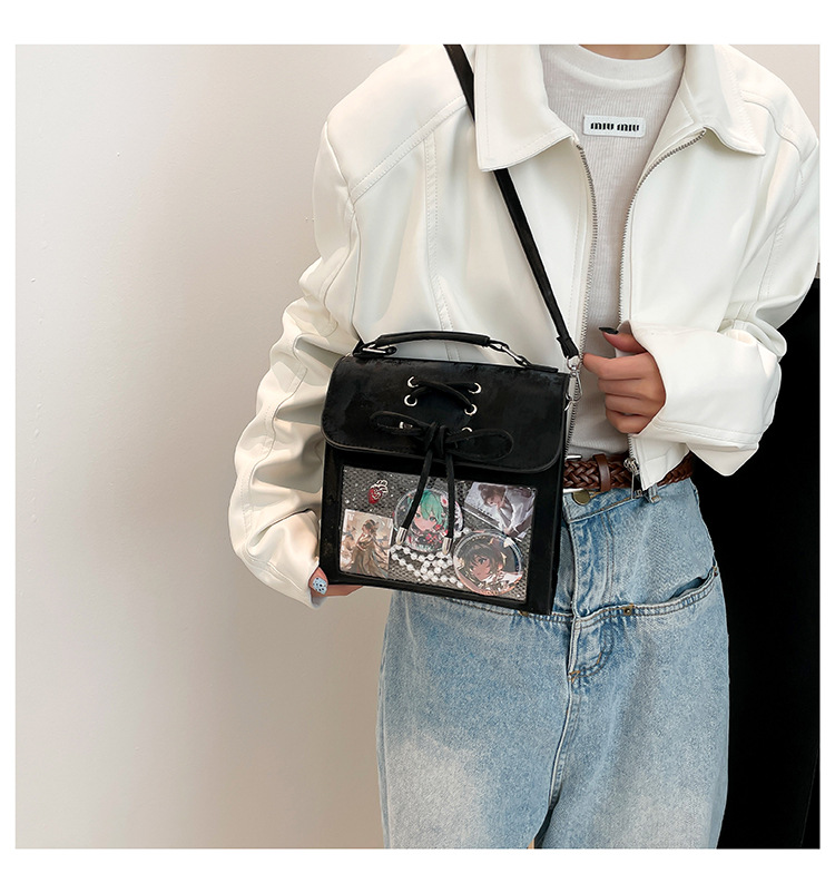 540g Weight Synthetic Leather Lining Material Sewing Thread Fashion Element Magnetic Buckle Closure Type Double Shoulder Straps Strap Type Functional Backpack Bags Type Casual, Daily Occasion Pu Leather Material Women's Backpack Backpack Color Block Pattern All Seasons Season Women's Gender Cute, Streetwear Style Square Shape Color Block Casual Daily Women's Backpack Functional Backpack 11