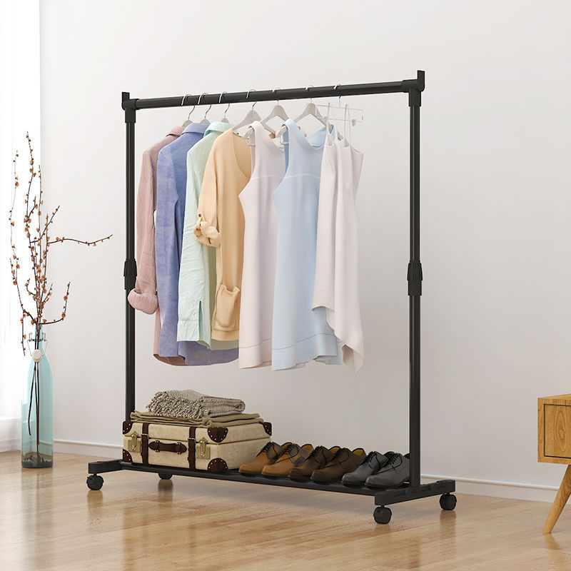 percha de secado de ropa doméstica suelo de secado vertical grosor de casa de alquiler ropa de dormitorio balcón barra de ropa fría simple telescópico