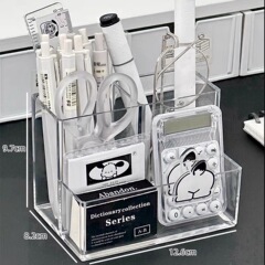工場直販 アクリルペン立て 学生デスク収納ボックス オフィスデスク 透明文房具ペン立て ペンケース